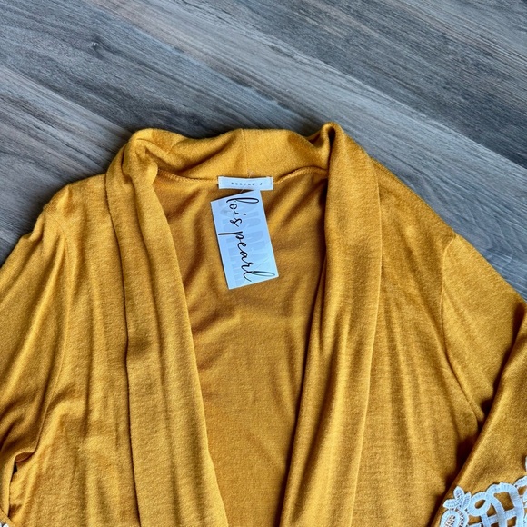 Reborn J Golden Days Mustard Cardigan with Lace Elbow Detail – Size S - Picture 4 of 8